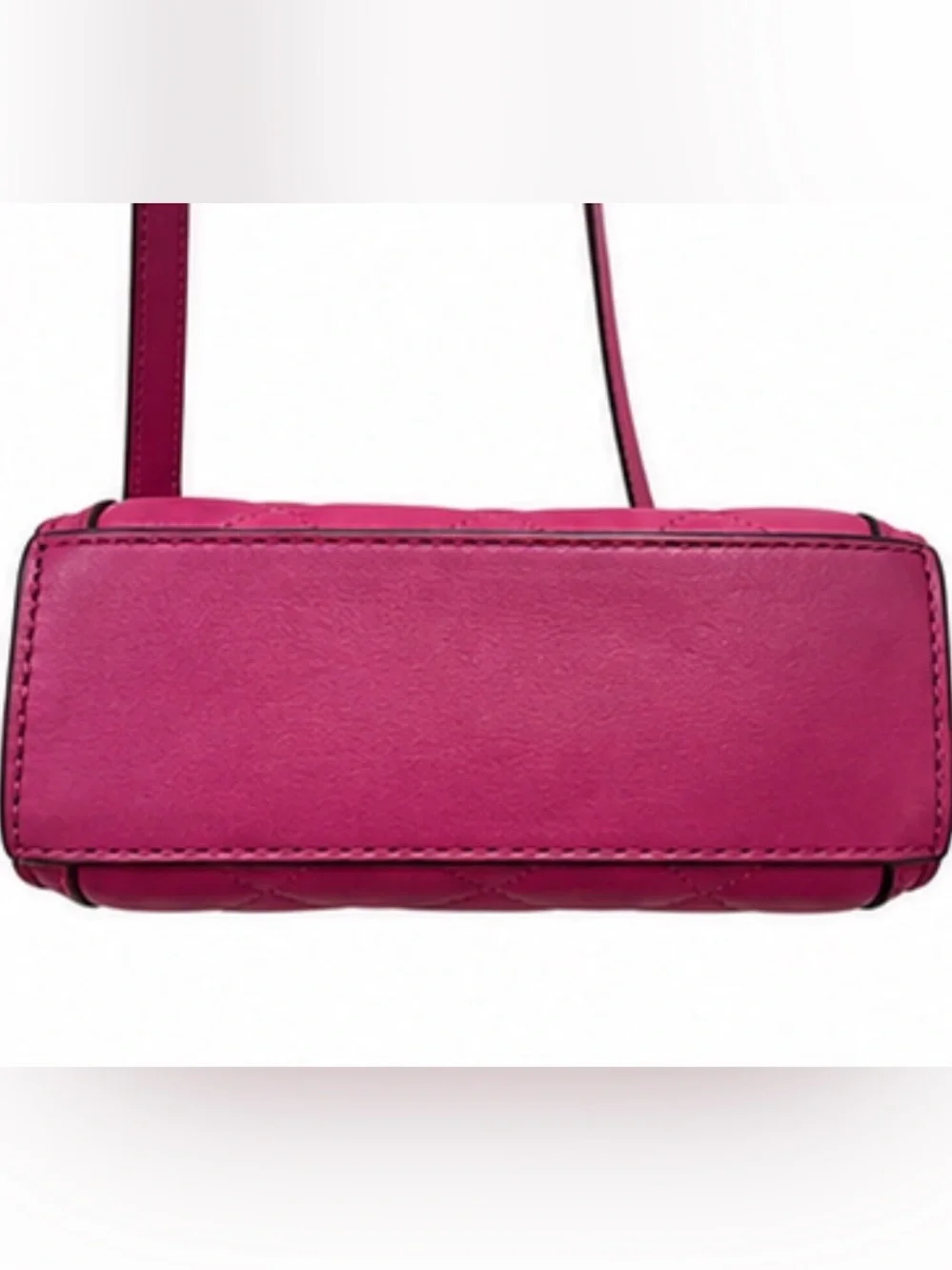 RARE Michael Kors Quilted Leather Mini Small Crossbody Bag Fuchsia Pink Berry
